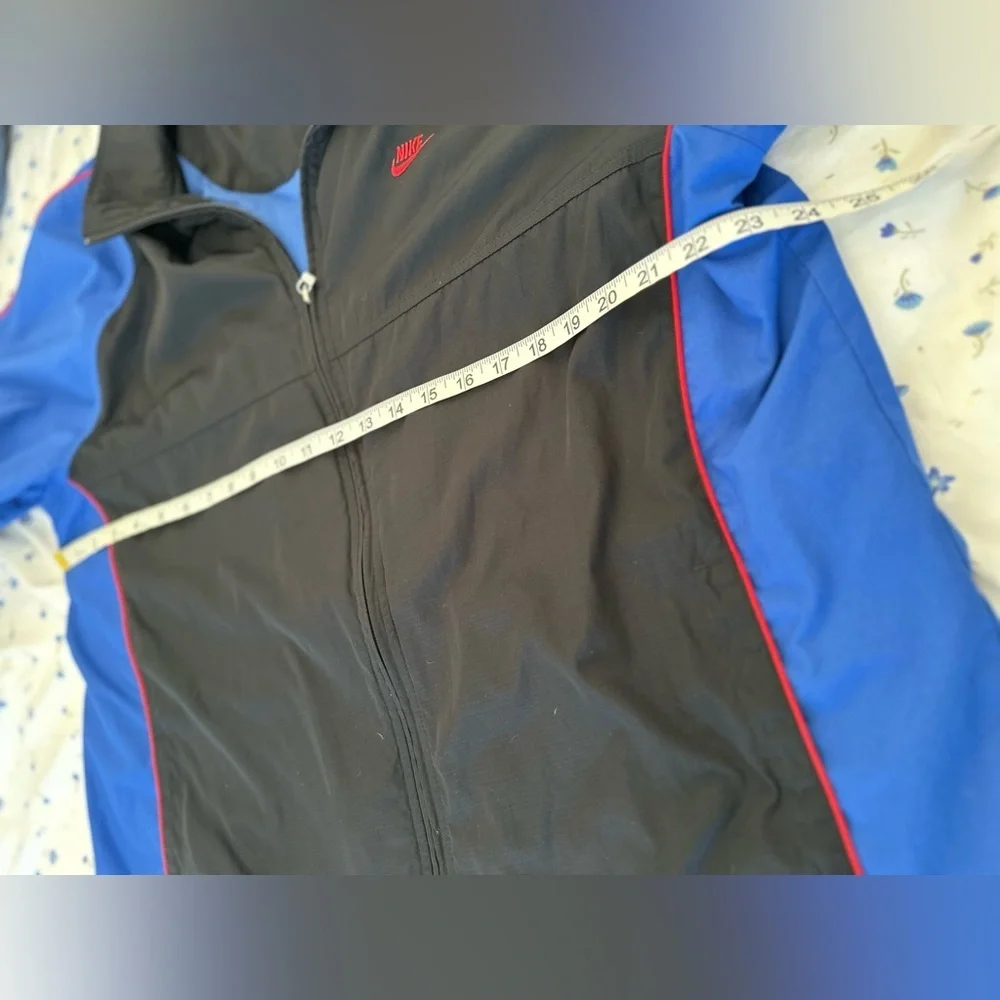 Vintage 90s Y2K Nike Streetwear Windbreaker Jacket Sz: L Blue Black Colorblock.